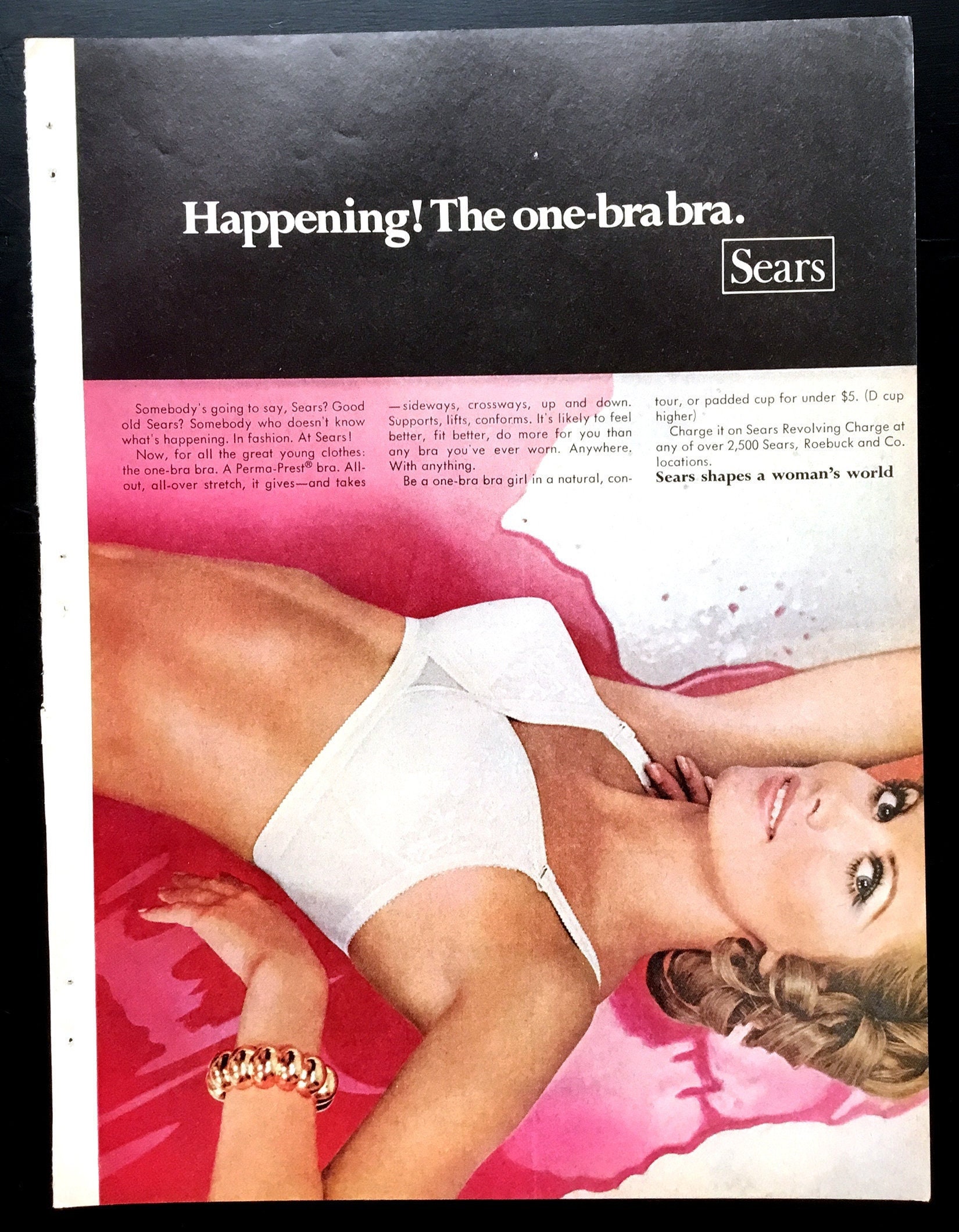 1965 1960s BUY CELEBRITY UNDERFASHIONS Young Women in Lingerie = Retro  Print AD