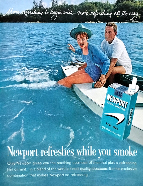 newport cigarettes ad 1962 Newport Cigarettes Ad, Vintage Advertising Art Print
