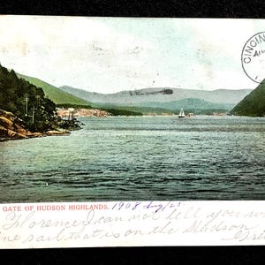 1908 Südliches Tor der Hudson Highlands, New York Vintage Postkarte, Vintage Souvenir, Sammlerpostkarte, ideal zum Einrahmen.