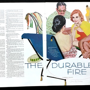 1950&#39;s Vintage Magazine Illustration, 1950&#39;s Fashion, Story Art, Magazine Art, Great for Framing or Collage.