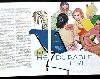Illustration av vintagemagasin från 1950-talet, modekonst från mitten av århundradet