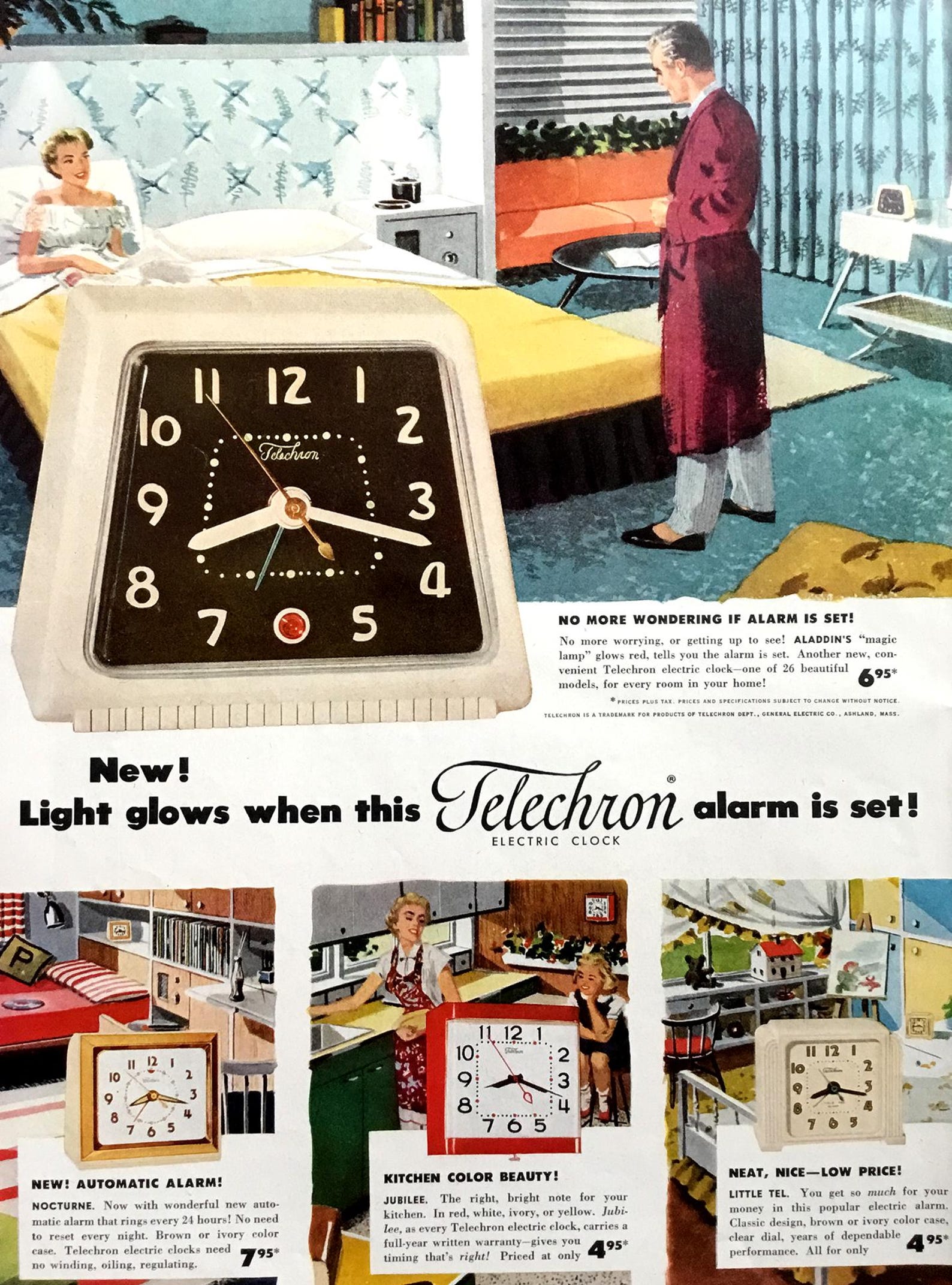 1952 Telechron Electric Clock Vintage Ad, Advertising Art, Magazine Ad ...