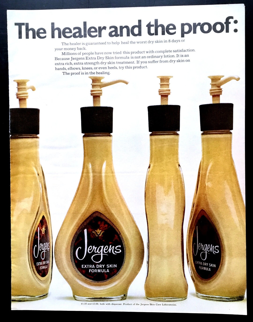 1960's Jergens Lotion Vintage Ad, Advertising Art, Magazine Ad, Print