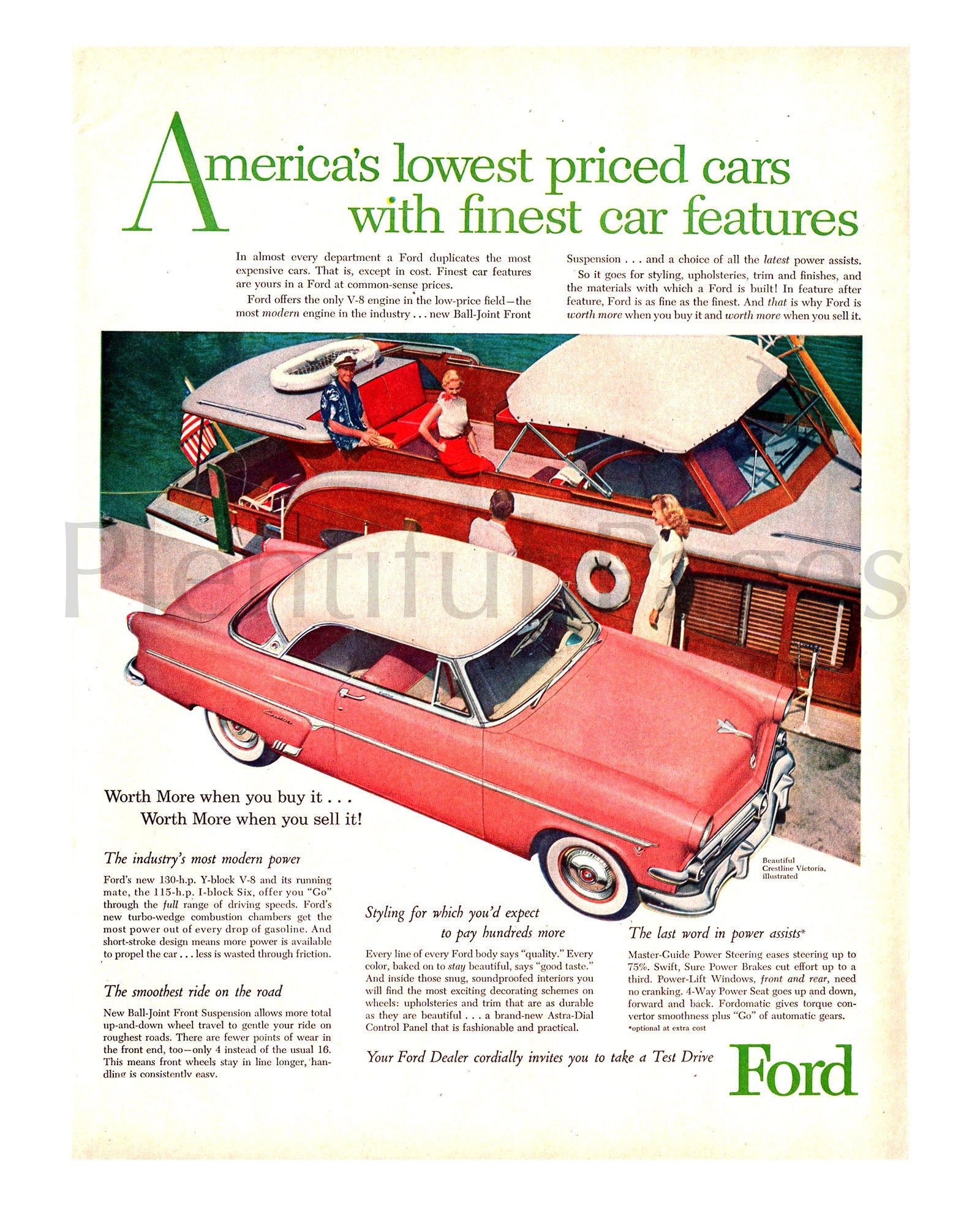 FORD　VintagePoster Original authentic vintage poster - Title: '1947 Ford Truck