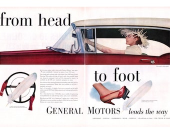 Vintage-Werbung für einen Chevrolet von 1954, Zeitschriftenanzeige von General Motors, Werbegrafik.