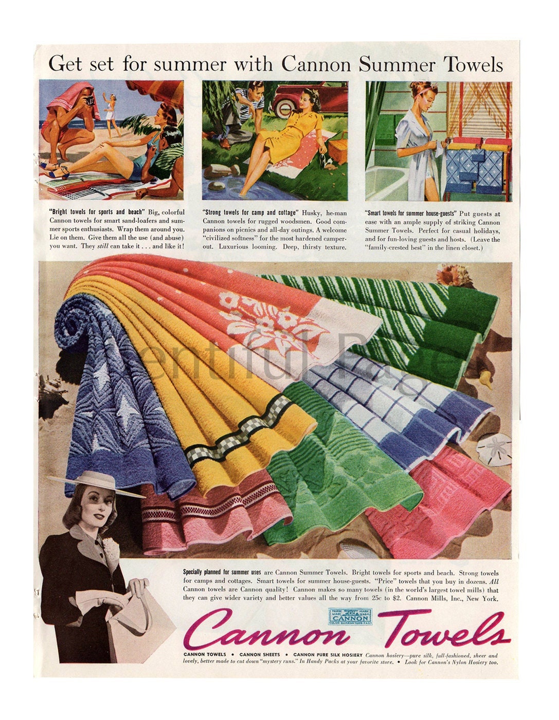 1945 Cannon Towels Little Trudy Tucker Vintage Print Ad 9938