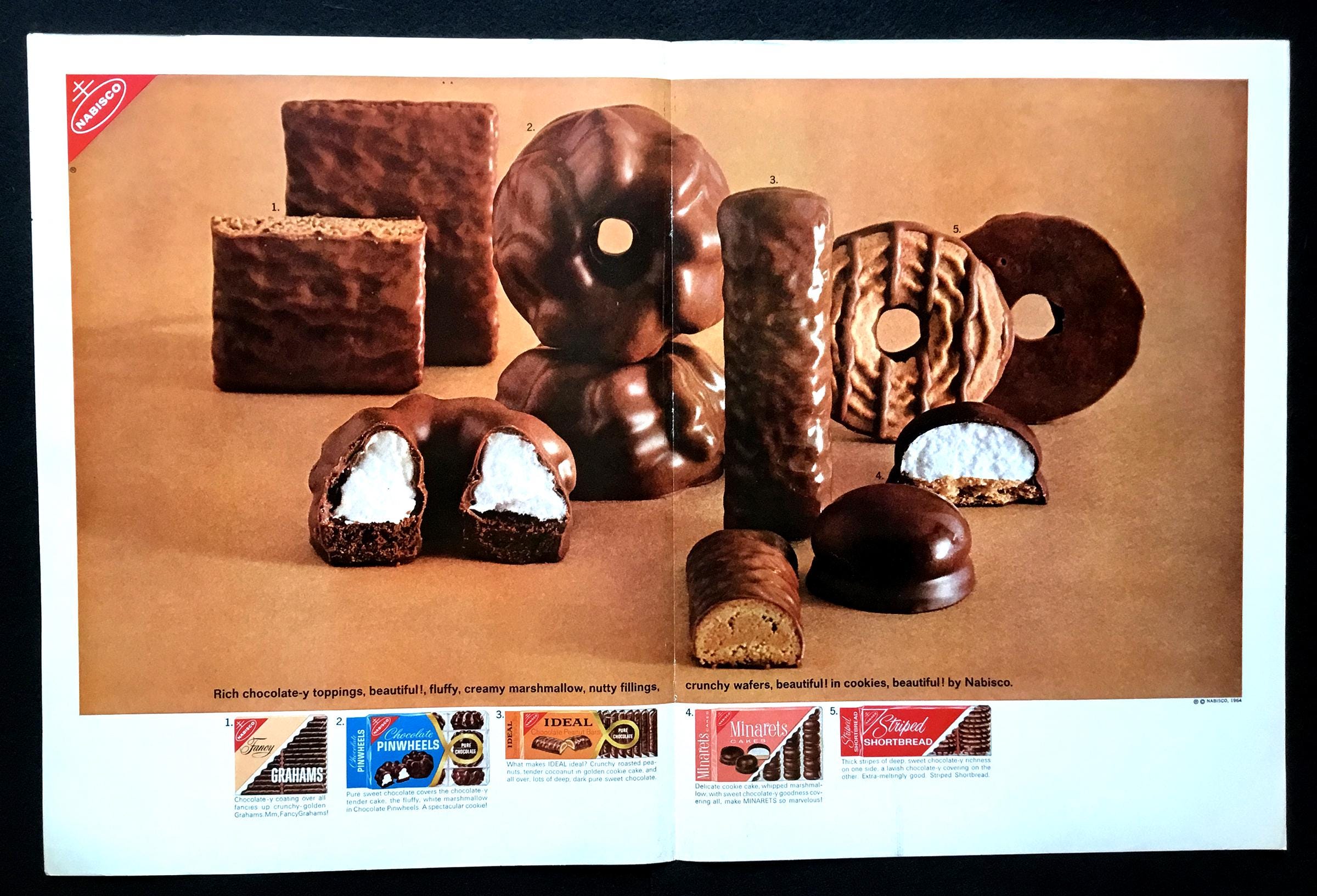 1964 Nabisco Cookies Vintage Ad, Advertising Art, Magazine Ad