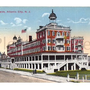 1915 The Seaside, Atlantic City, New Jersey Vintage Postcard, Collectible Postcard, 1900&#39;s Atlantic City, Vintage Souvenir, Great to Frame.