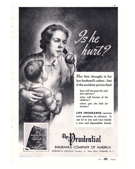 1937 the Prudential Insurance Company Vintage Ad