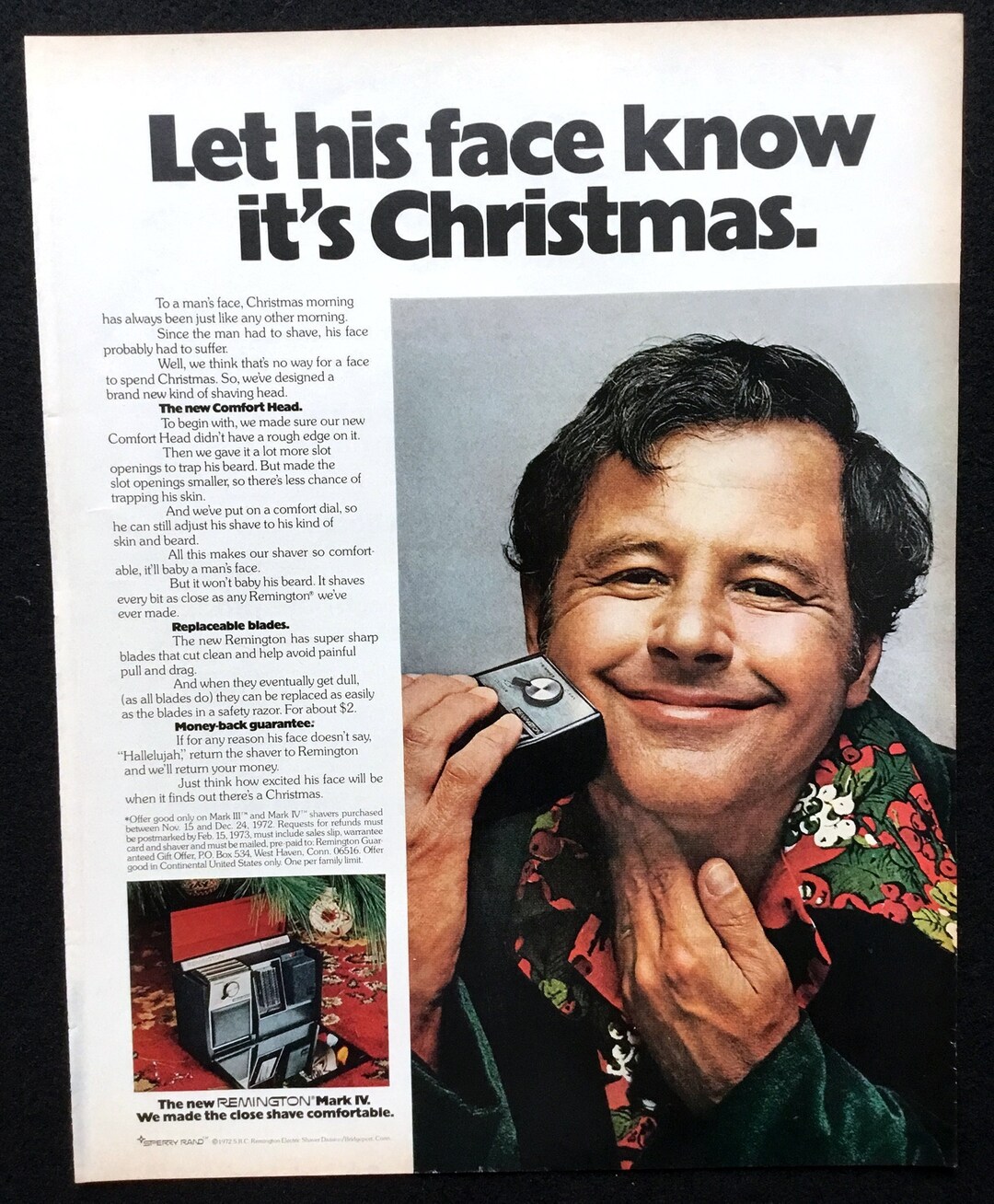 1972 Remington Shaver Vintage Ad Advertising Art Electric Etsy