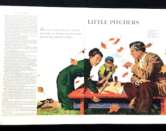 1950&#39;s Vintage Magazine Illustration, Story Art, 1950&#39;s Fashion, Magazine Art, Retro Illustration, Great for Framing or Collage.
