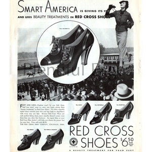 1936 Rote Kreuz Schuhe Jahrgang Ad 30er Jahre Mode Retro Etsy