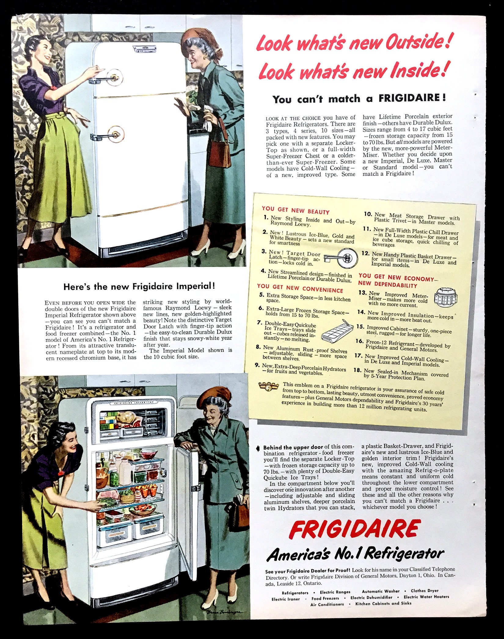 1950 Frigidaire Refrigerator Ad, Mccall's Magazine, Kitchen Decor