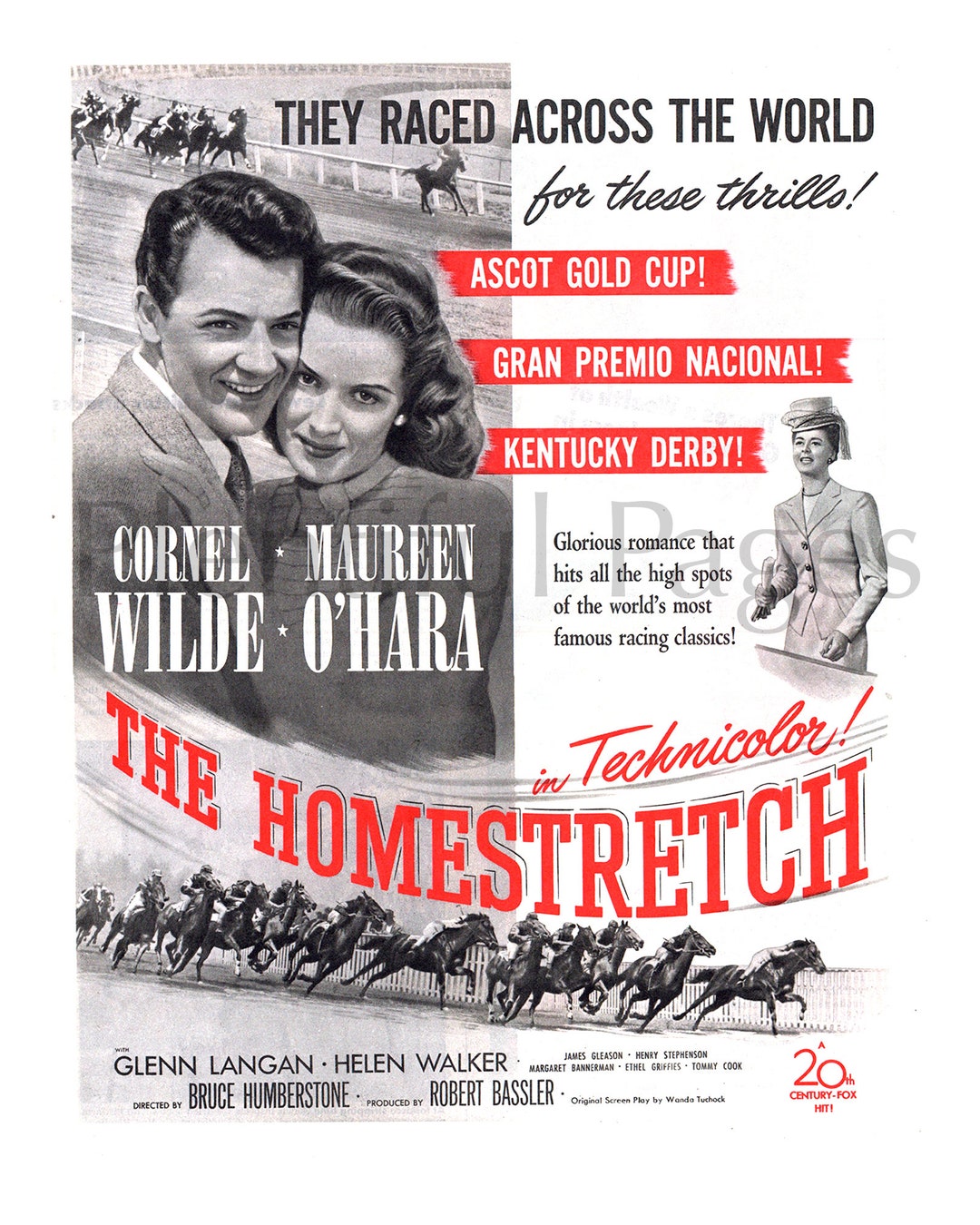 1947 the Homestretch Vintage Movie Ad Advertising Etsy