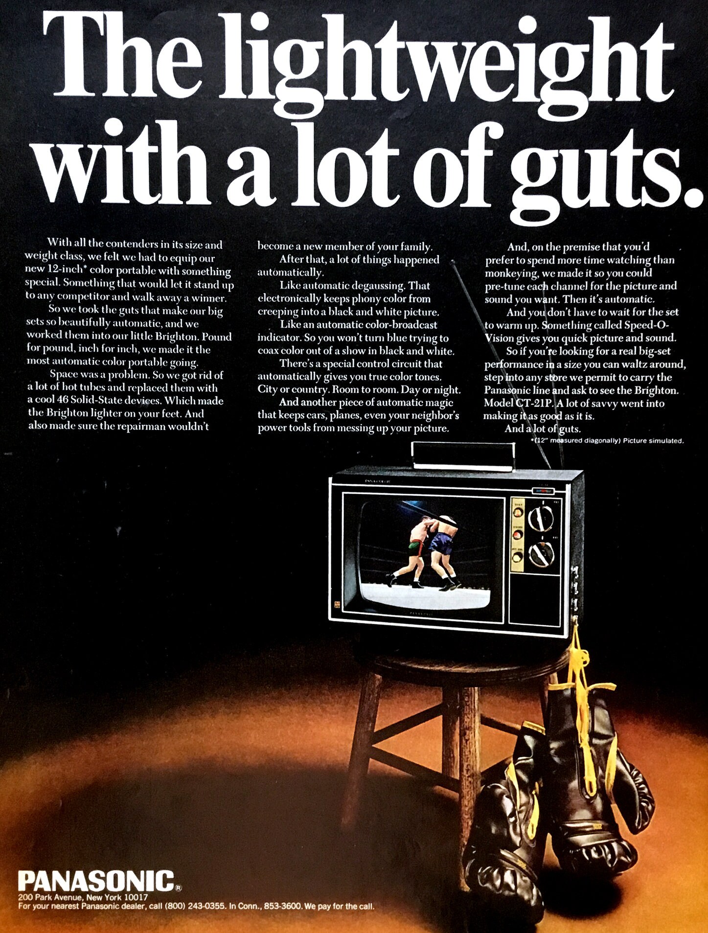 1963 Panasonic Color TV Ad, Vintage Boxing Art Print - Etsy