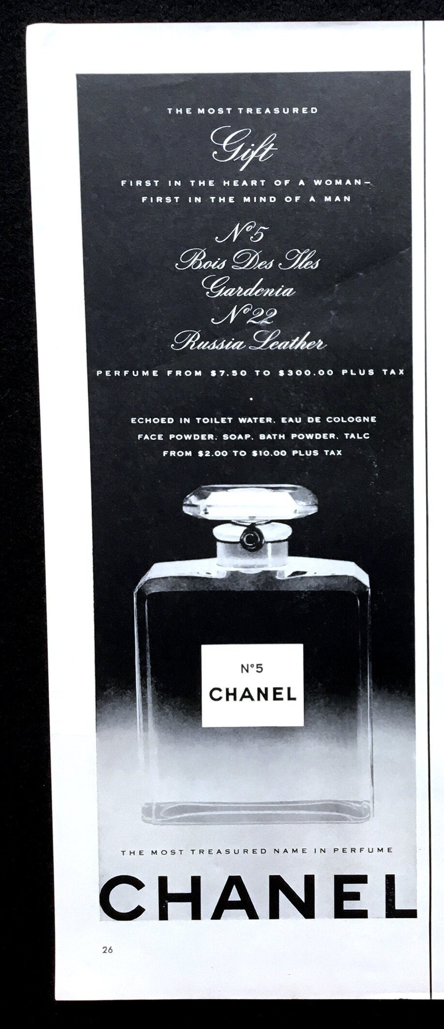 1950年代のシャネルNo.5香水広告、ヴィンテージ雑誌プリント - Etsy 日本