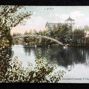 1907 Thousand Islands, N.Y., Rose Island Vintage Postkarte, Sammlerpostkarte, Vintage Souvenir, ideal zum Einrahmen.
