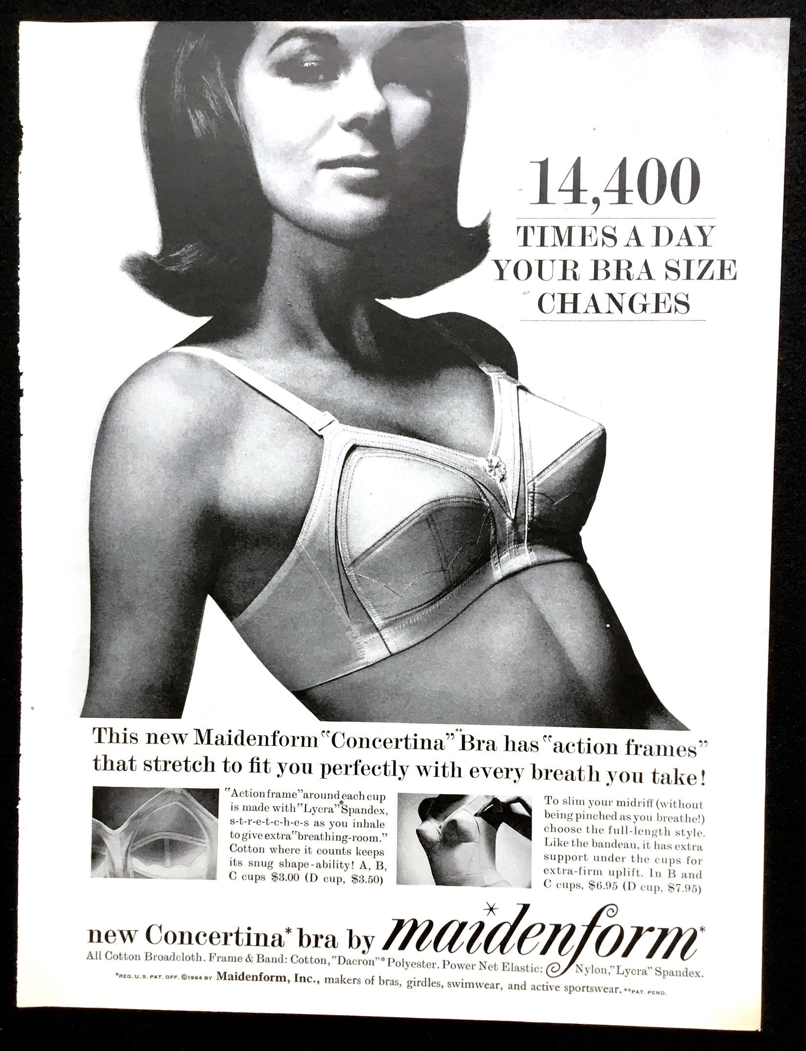 Vintage 1951 maidenform bra print ad