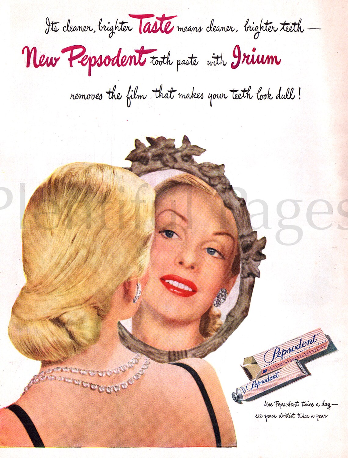 1946 Pepsodent Toothpaste Vintage Ad Advertising Art Etsy