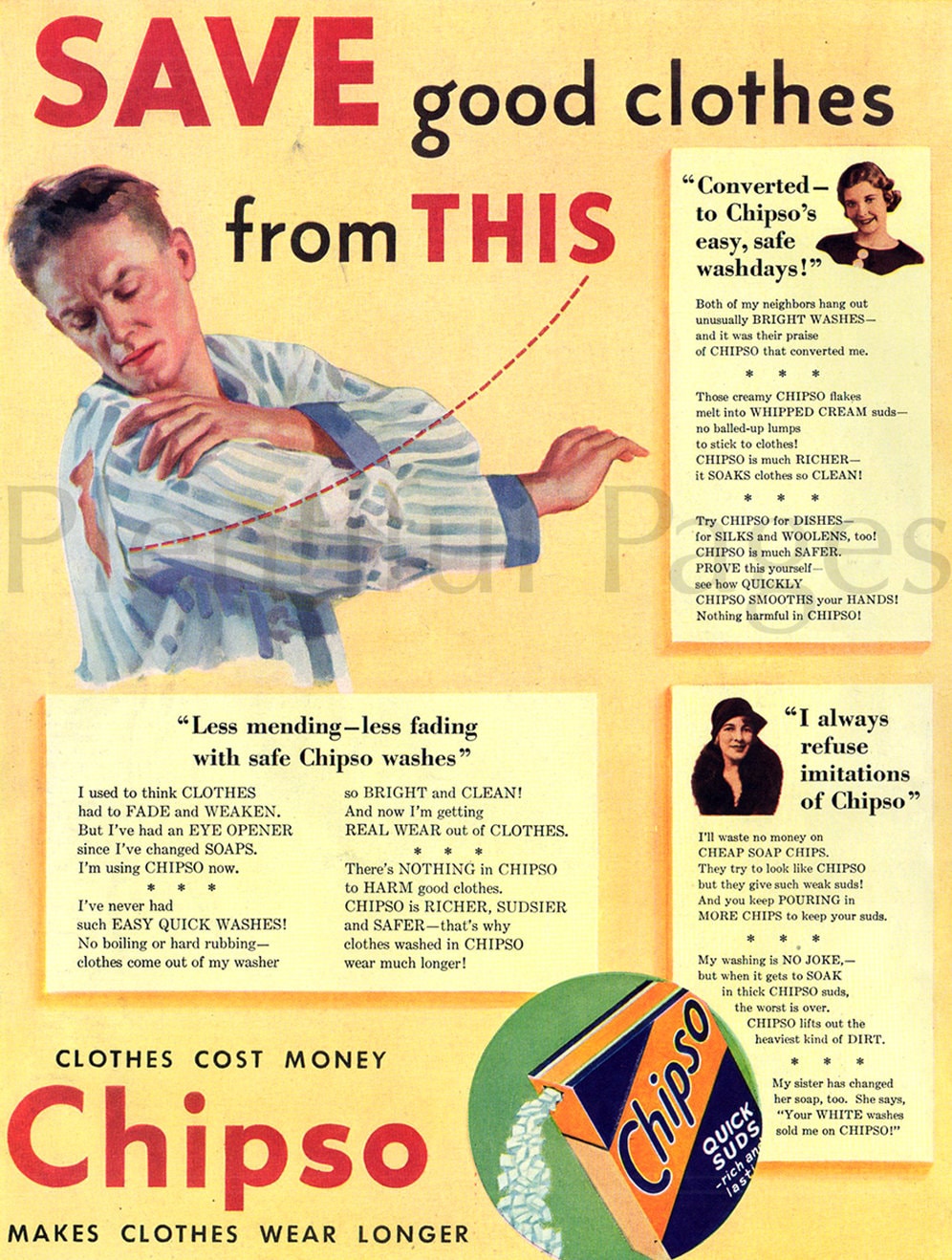 1933 Chipso Laundry Soap Ad, Vintage Magazine Print - Etsy
