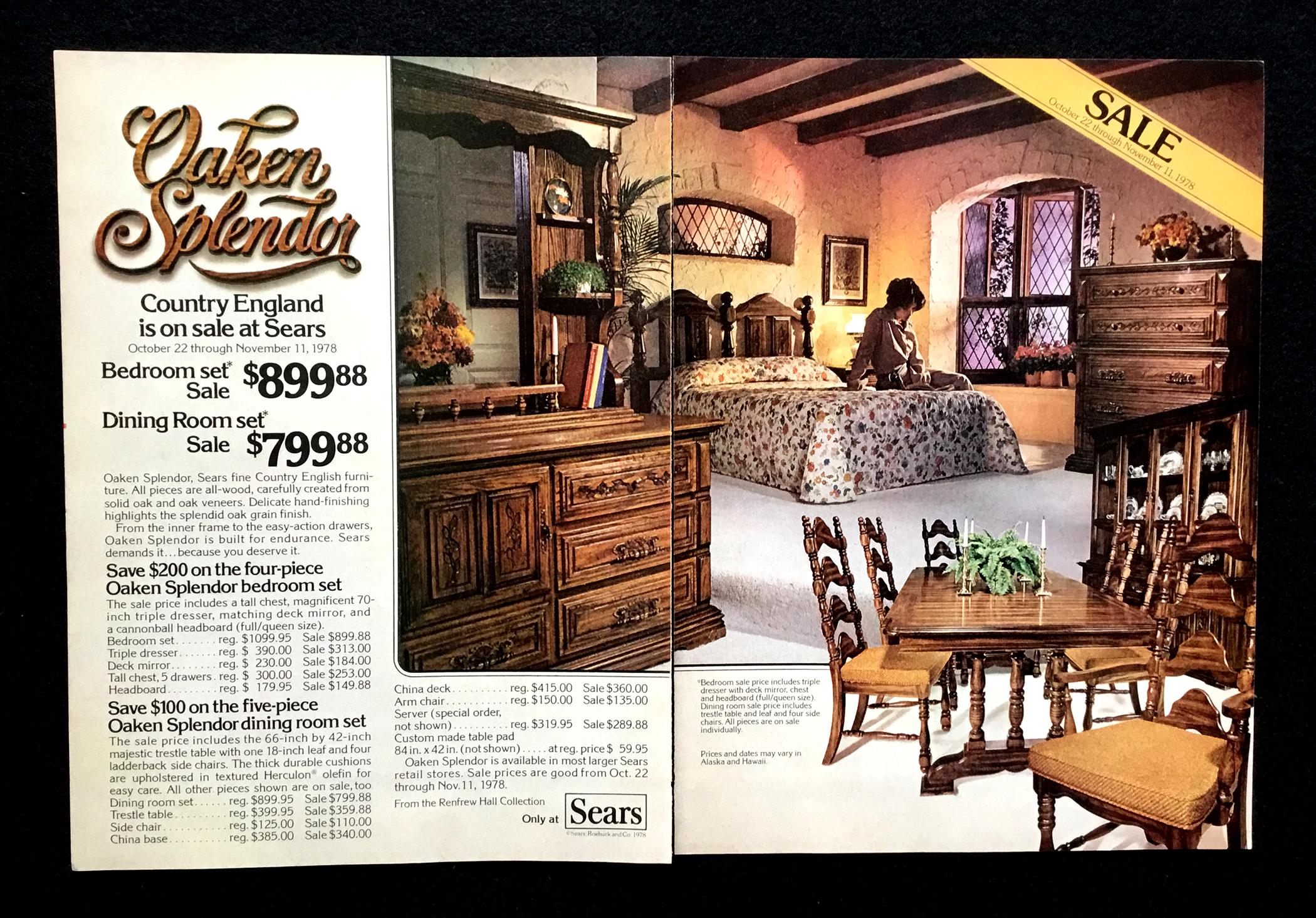 1978 Sears Oak Furniture Ad, Vintage Home Decor - Etsy