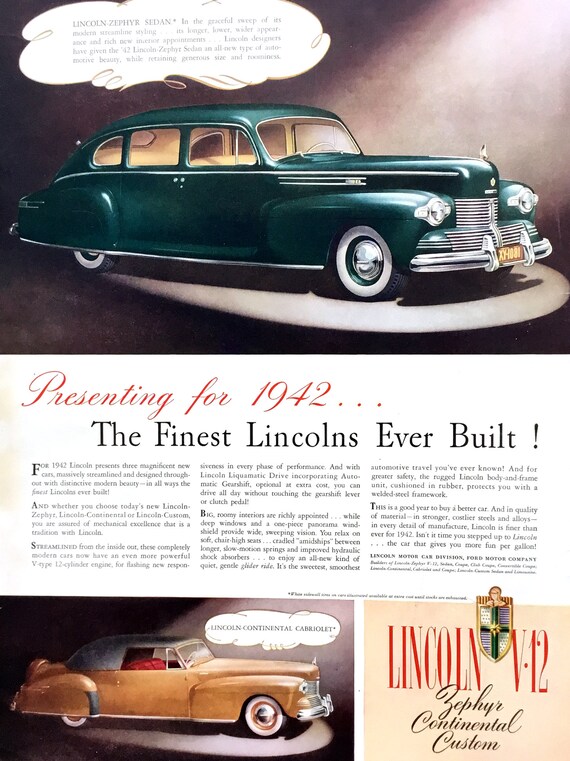 リンカーン・コンチネンタル アンティークポスター 【公式通販】