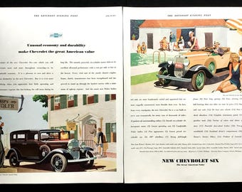 Chevrolet-Werbung von 1931, Vintage-Zeitschriftenwerbung, Retro-Autowerbung.