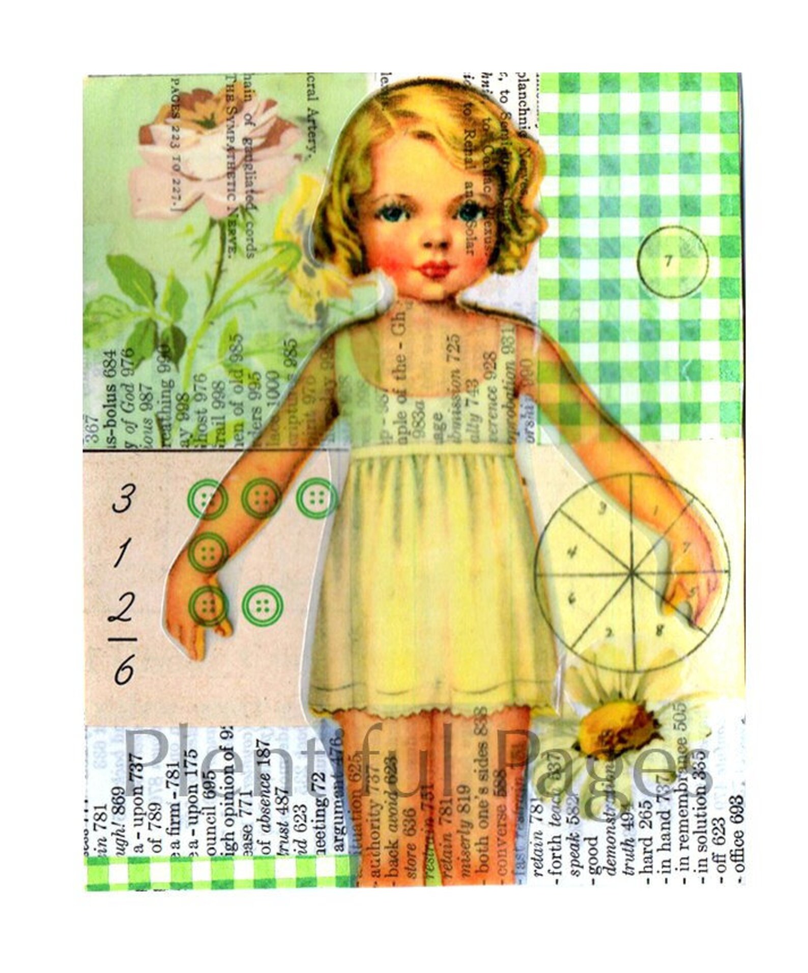 Collage Art paper Doll Original Handmade Etsy