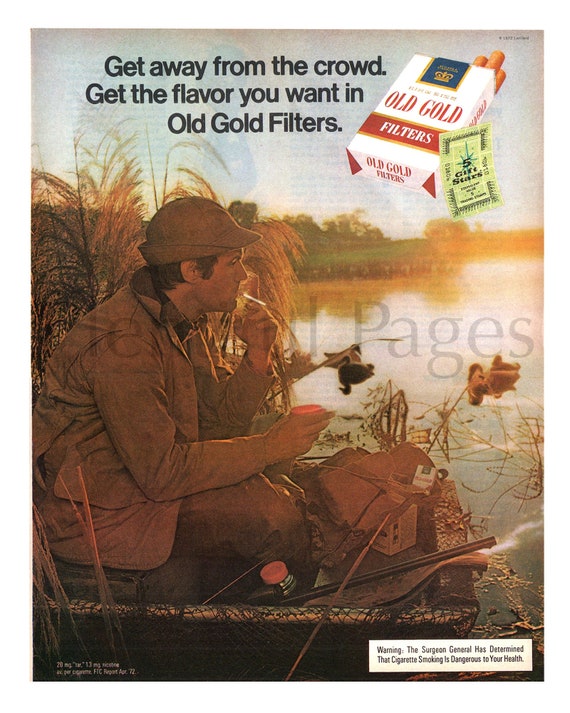 1960s Old Gold Cigarettes Ad, Duck Hunting Magazine Print