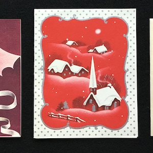 1940 Vintage Weihnachtskarten, Dreierset, Weihnachtskarte, Grußkarte, Winterszene, ideal zum Einrahmen oder Collage.
