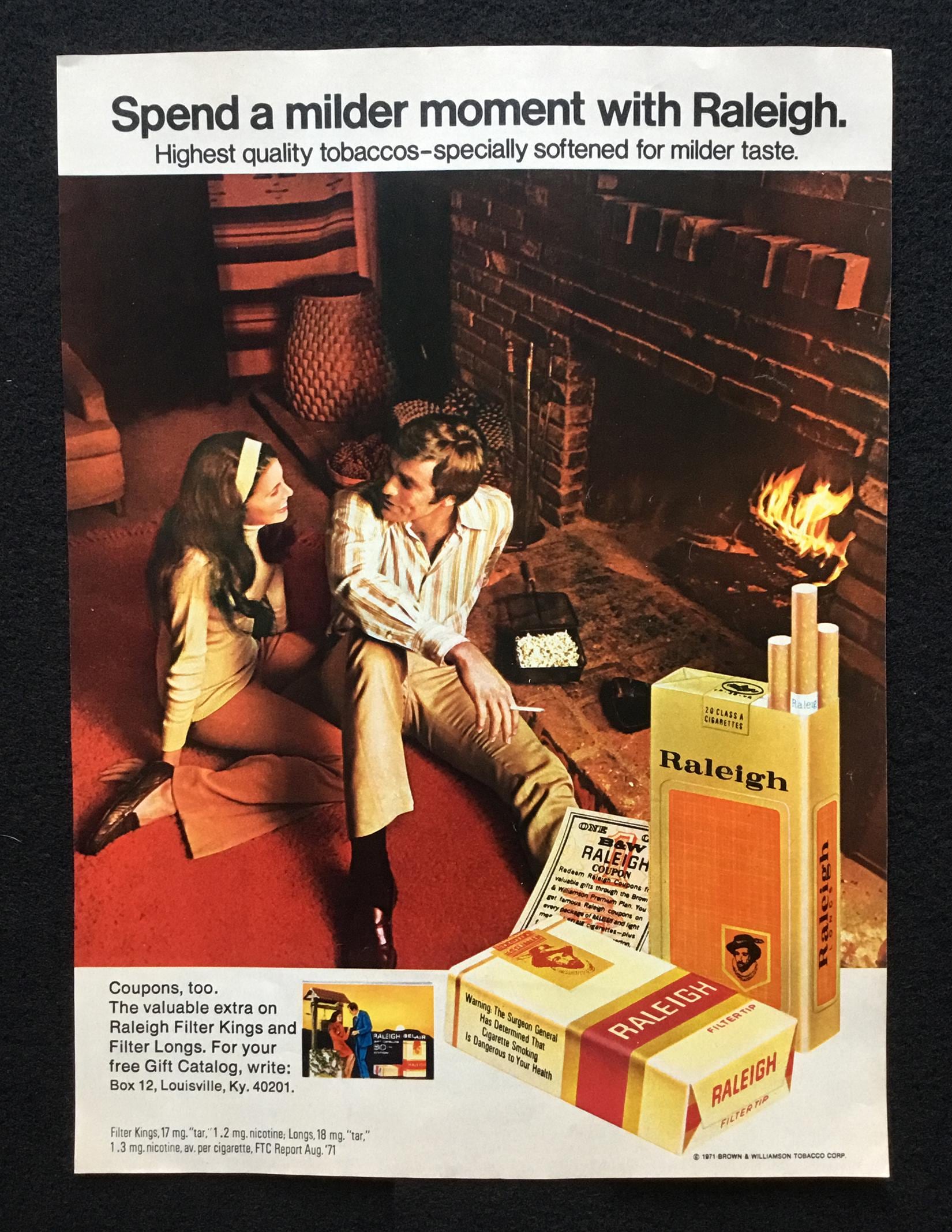 cigarettes in the 1970s 70s Cigarette Ad