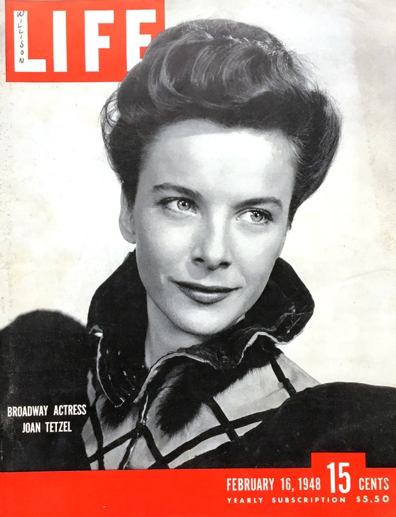 1948 Joan Tetzel Life Magazine Cover, 1940s Fashion Print Ad - Etsy