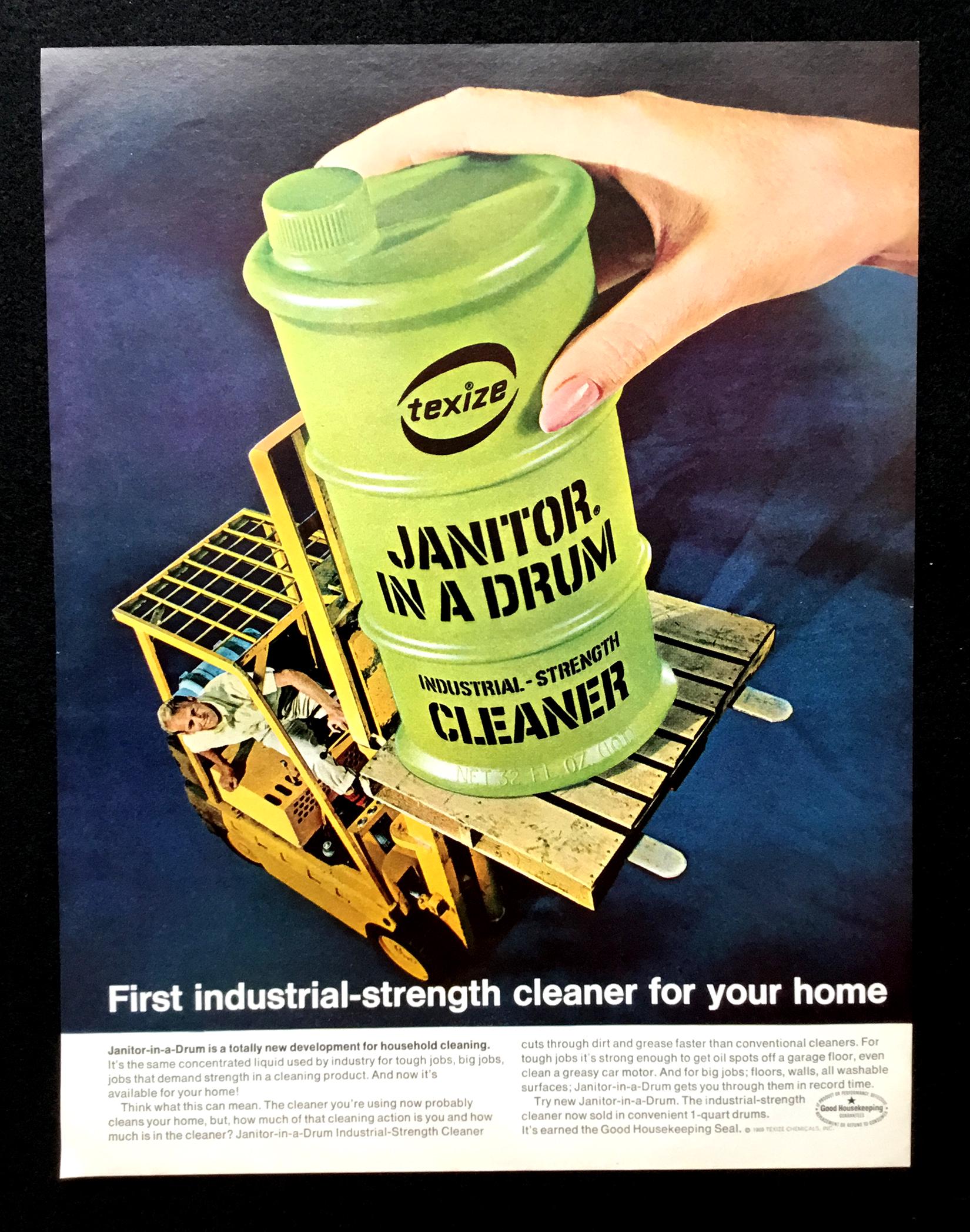 1969 Janitor-in-a-drum Cleaner Vintage Magazine Ad - Etsy