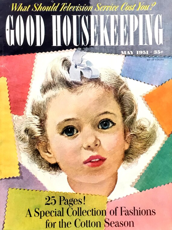 1951 Good Housekeeping Magazine Cover, Vintage Advertising Art - Etsy