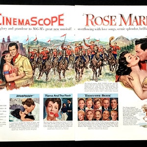 1954 &quot;Rose Marie&quot; Vintage Movie Ad, Advertising Art, Magazine Ad, Ann Blyth, Retro Ad, Advertisement, Great to Frame.