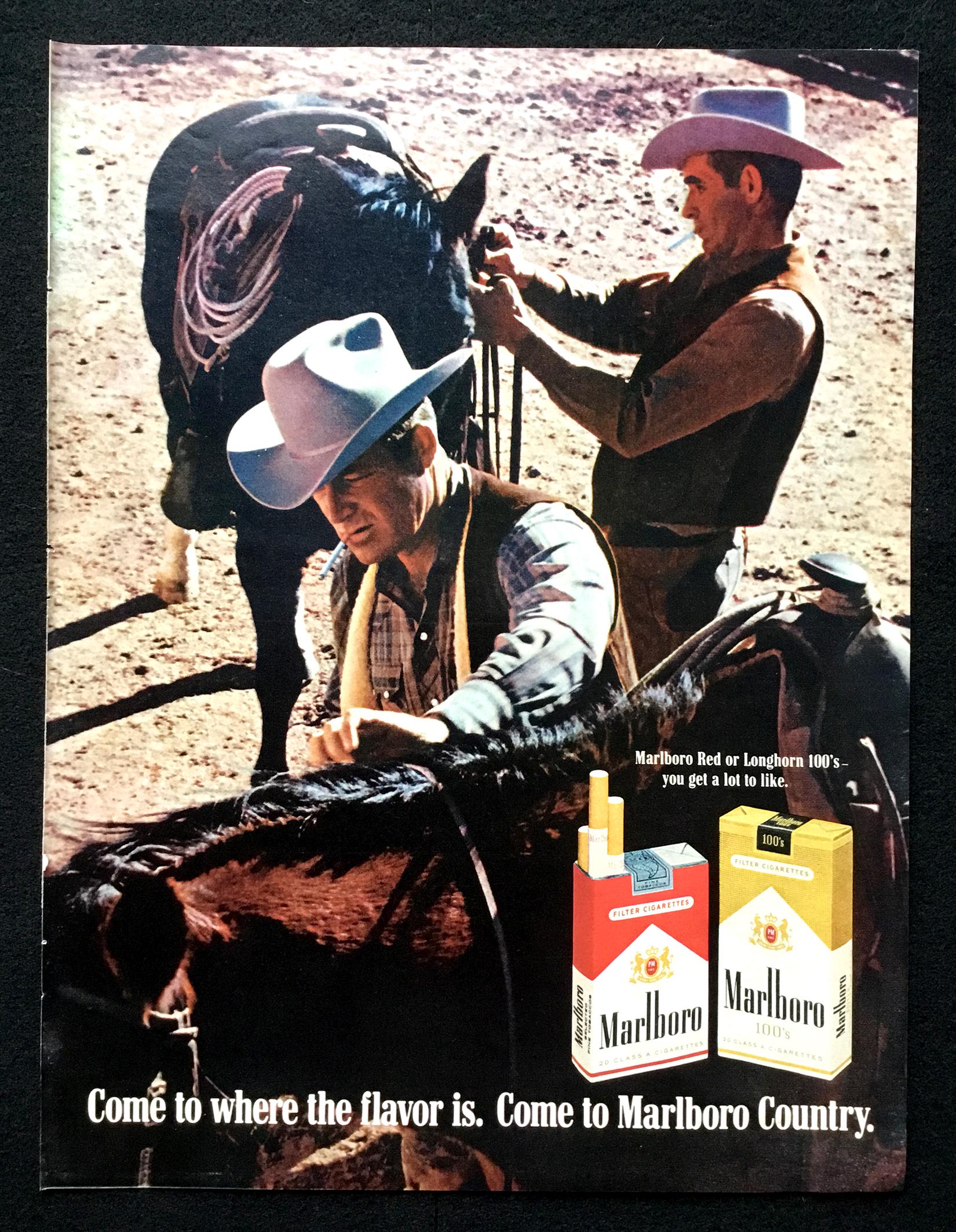 1969 Marlboro Country Cigarettes Cowboy Vintage Print Ad 016605 | UK Australia