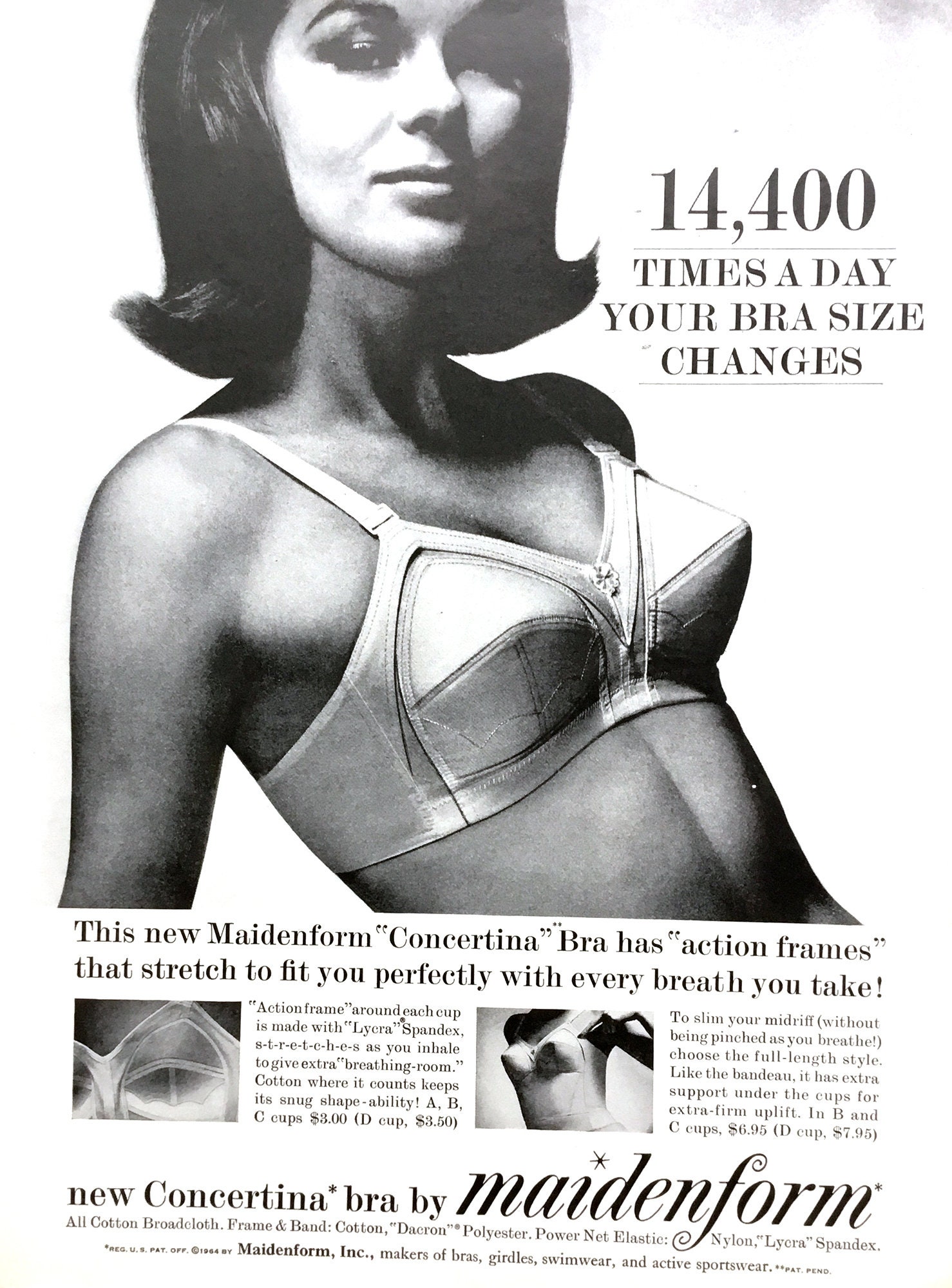 1964 Maidenform Bra Vintage Ad, Advertising Art, Magazine Ad
