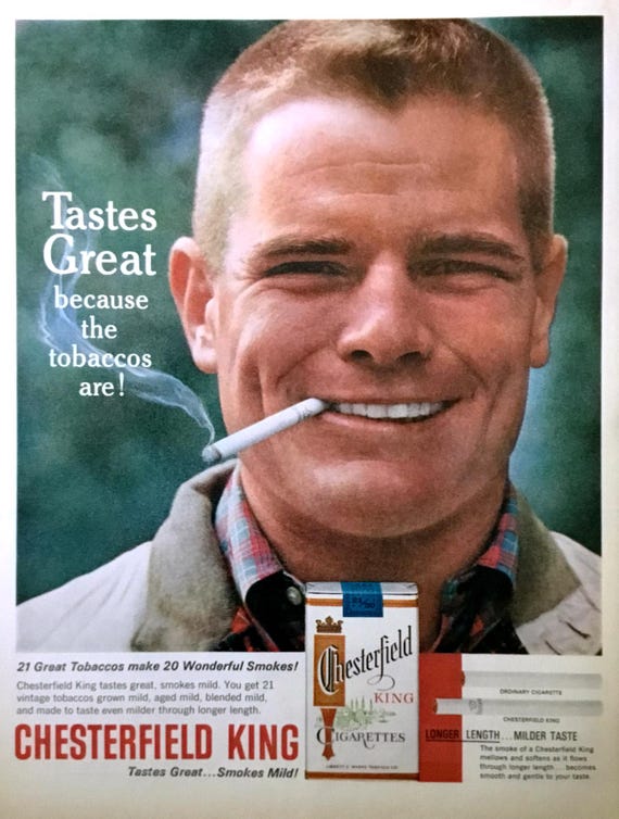 1963 Chesterfield Cigarettes Ad, Vintage Magazine Print