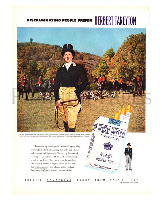 herbert tareyton cigarettes 1950's Herbert Tareyton Cigarettes Ad, Vintage Magazine Art