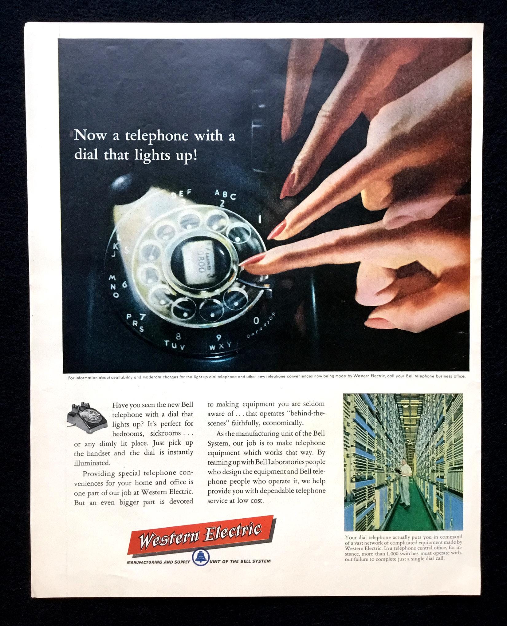 1955 Western Electric Bell Telephone Ad, Rotary Phone Art Print - Etsy