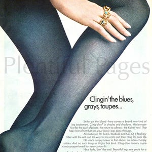 1969 Sears Cling-alon Hosiery Vintage Ad, 1960's Fashion, Panty Hose, Advertising Art, Magazine Ad, Advertisement, Great for Framing. image 2