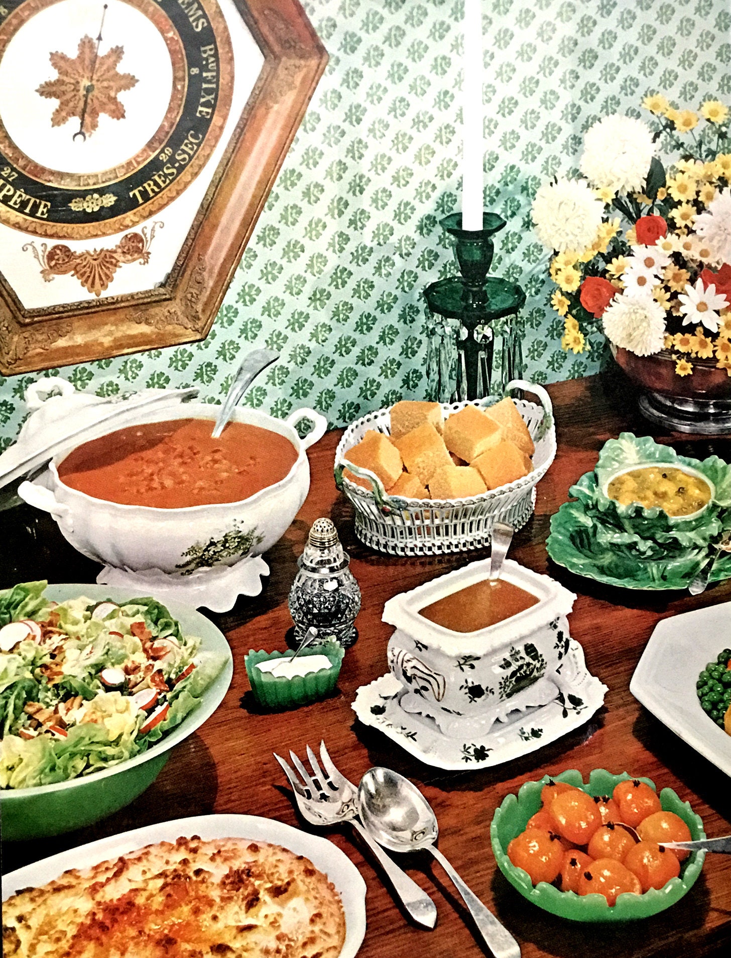 1950's Vintage Food Image, Dinner, Food Photography, Kitchen