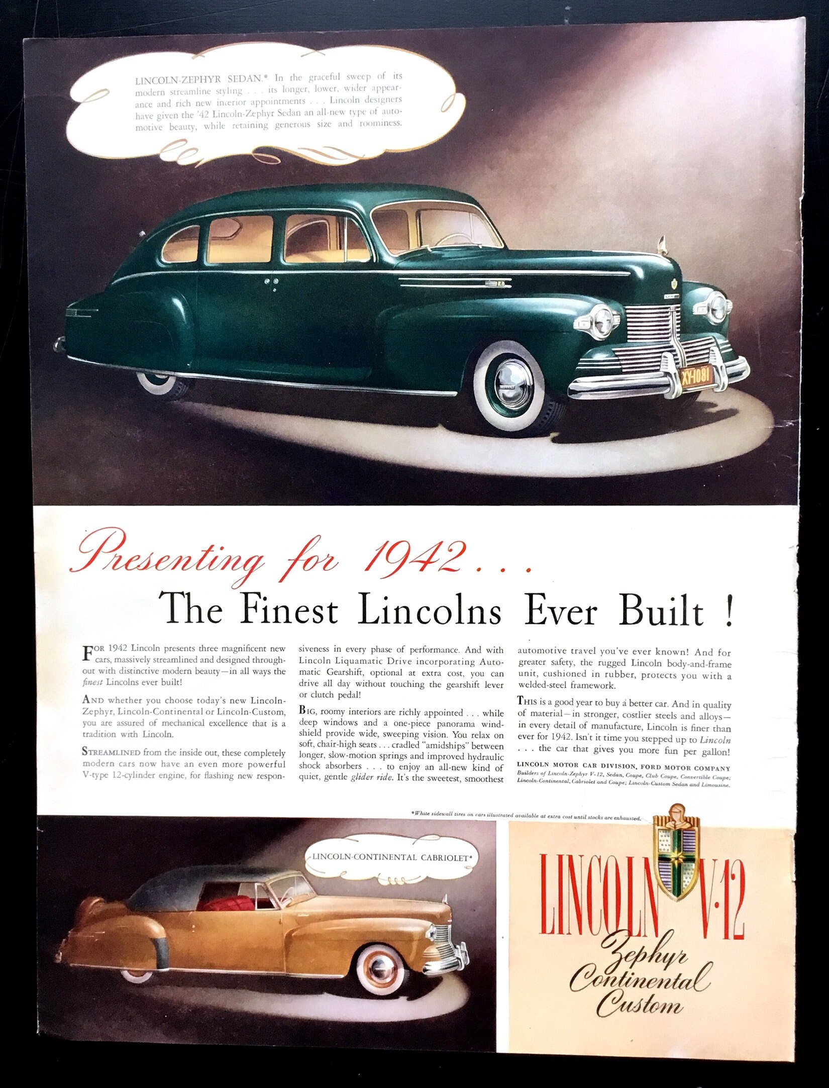 リンカーン・コンチネンタルアンティークポスター