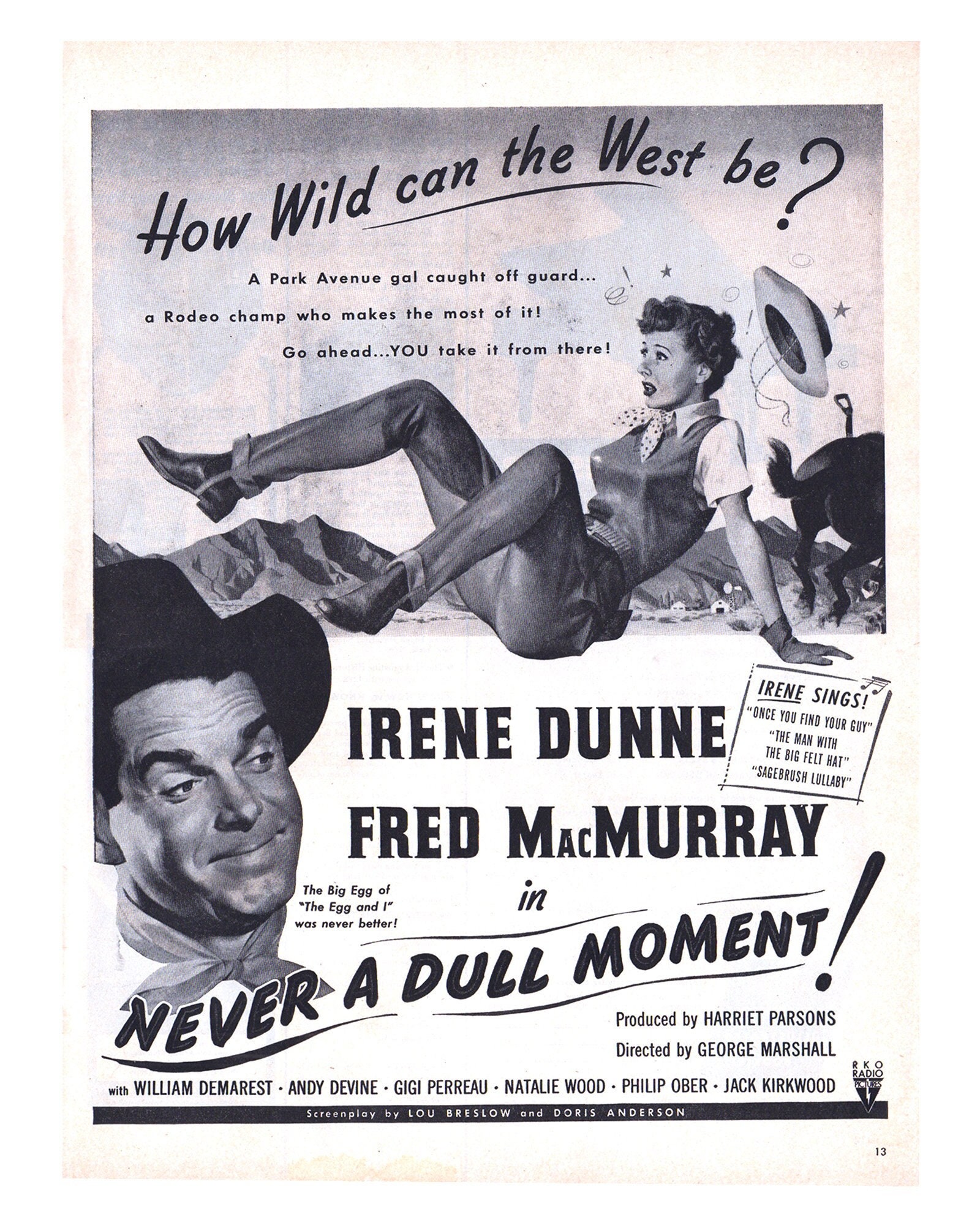 1950 never A Dull Moment Vintage Movie Ad Fred