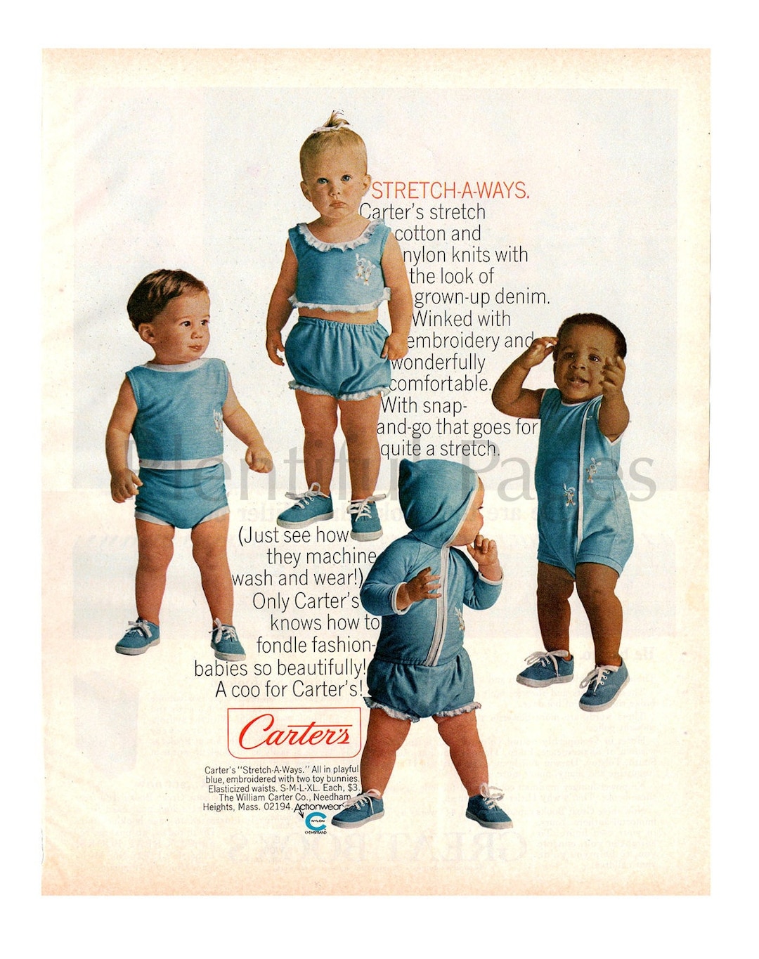 1966 Carter's Vintage Ad Advertising Art Baby Clothes Etsy España
