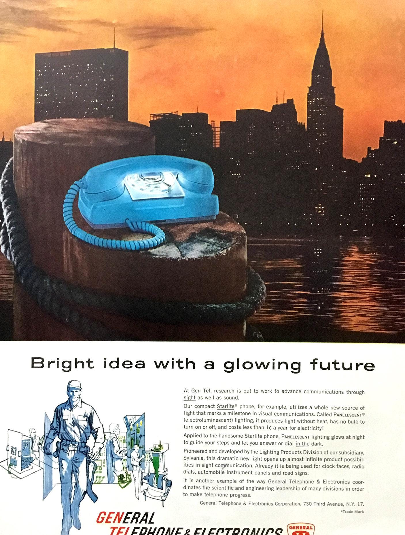 1961 General Telephone Magazine Ad, Rotary Phone Advertising Art - Etsy