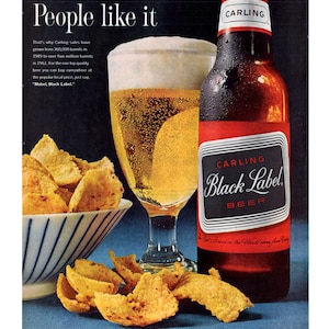 1962 Carling Black Label Bier Vintage Werbung, Werbekunst, Zeitschrift Werbung, Werbung, Toll zu rahmen.