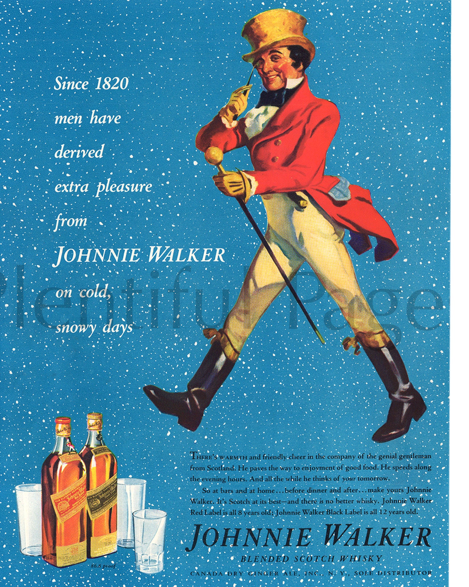 Johnnie Walker ジョニーウォーカー　額装　油絵風 ビンテージ Johnnie Walker ジョニーウォーカー 額装 油絵風 ビンテージ