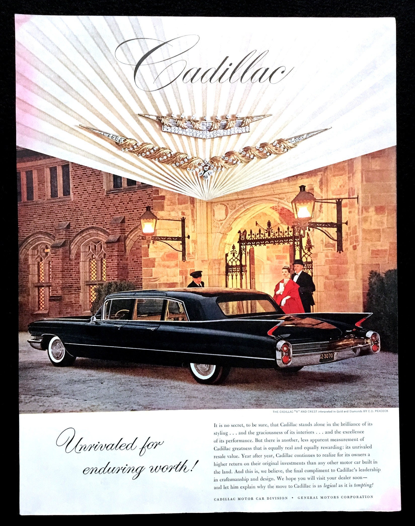 1960 Cadillac Ad, Vintage Car Print, Automotive Advertising Art - Etsy