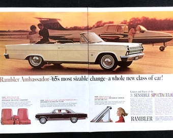 1965 Rambler Ambassador Ad, Vintage Car Print